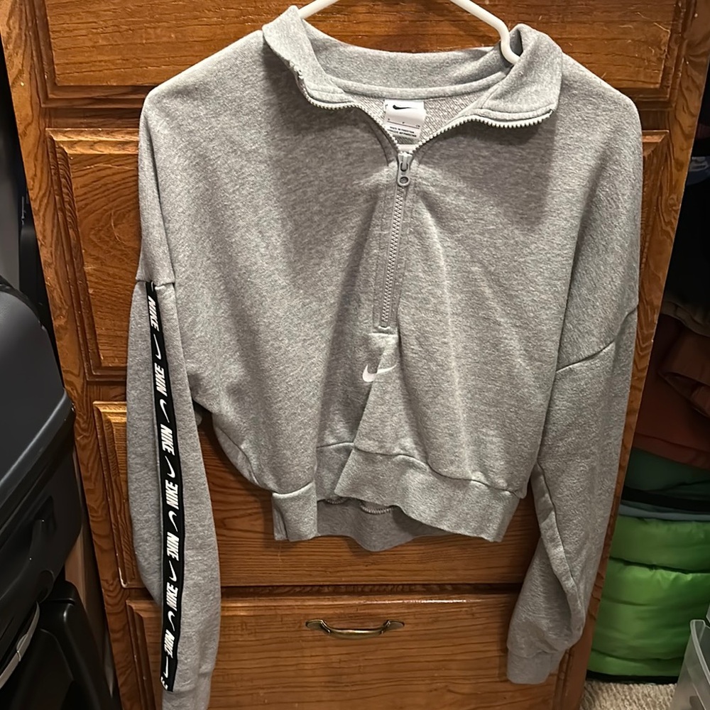 Nike Women's Gray Half-Zip Sweater